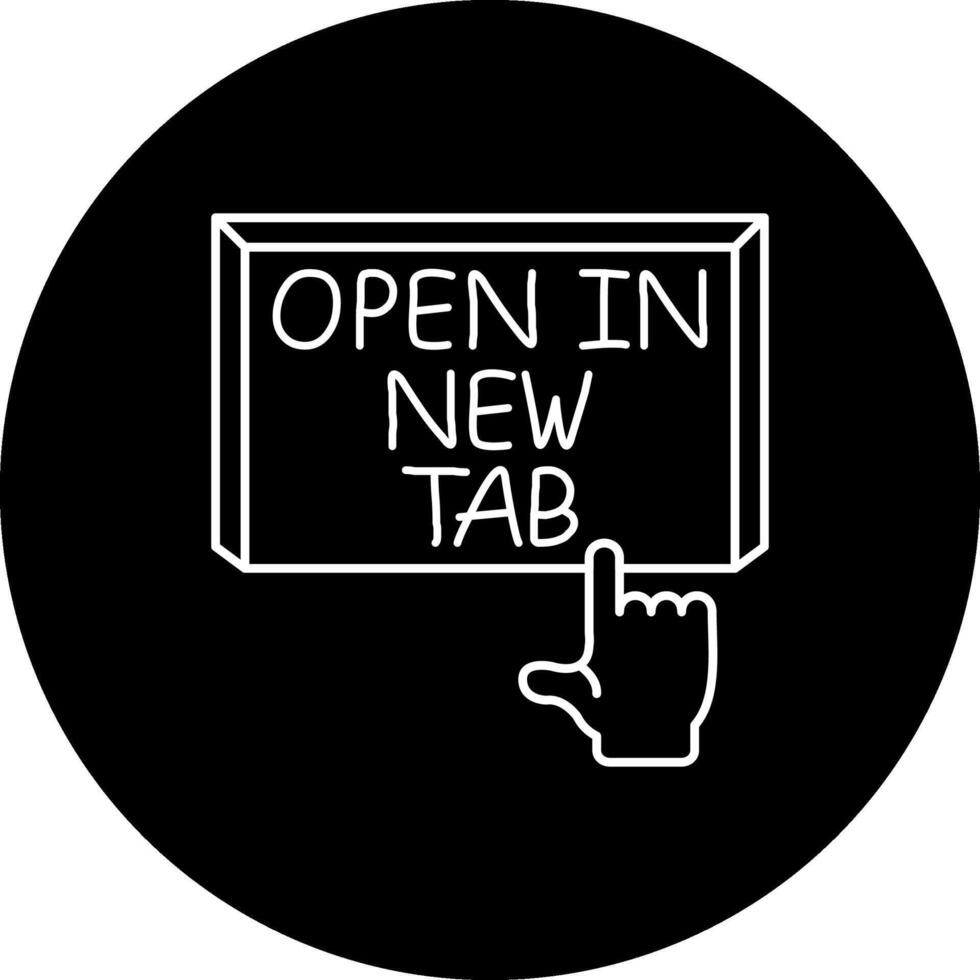 Open in New Tab Finger Tap Button Innovative Product Graphic Shape vector