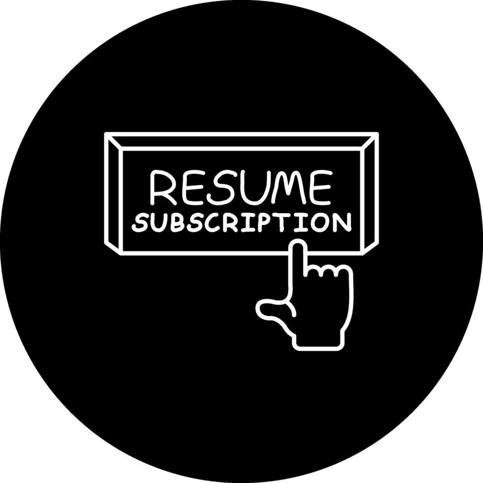 Resume Subscription Finger Tap Button Functional Web Graphic Object vector