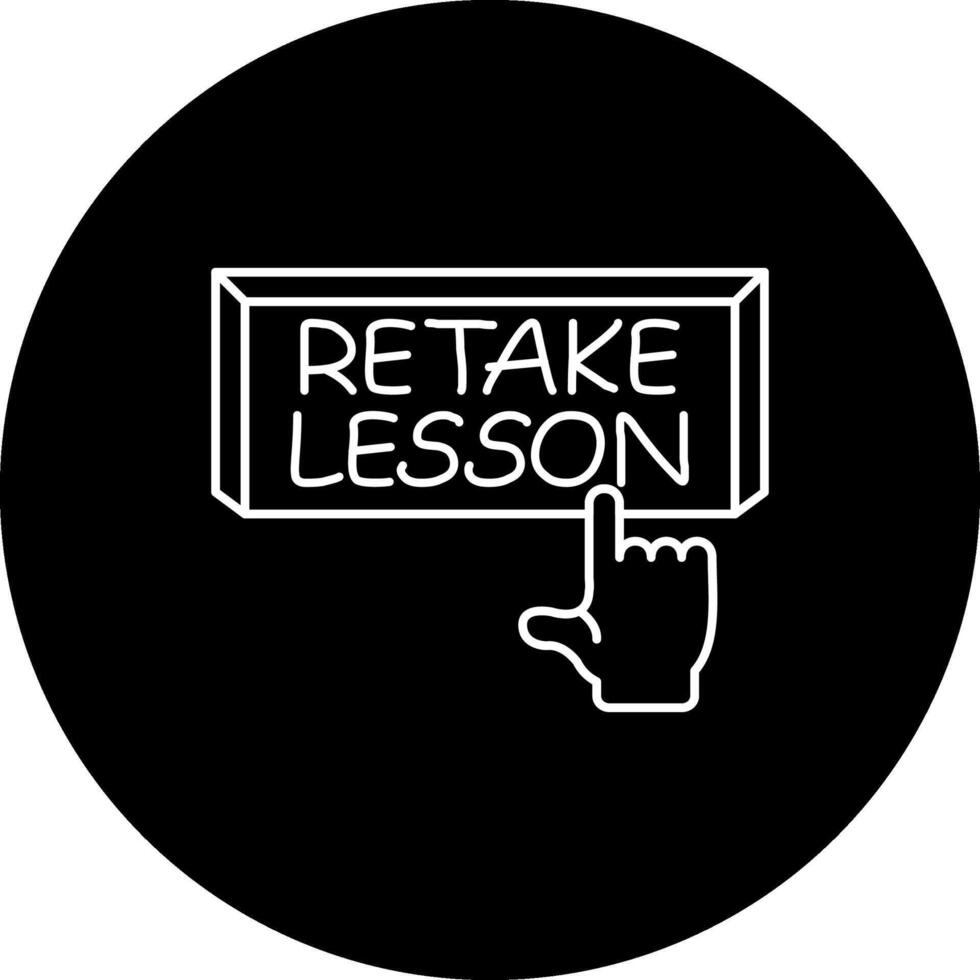 Retake Lesson Finger Tap Button Modern Product Design Layout vector