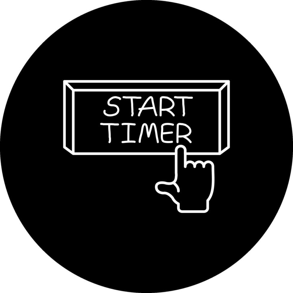 Start Timer Finger Tap Button Simple Digital Design Symbol vector