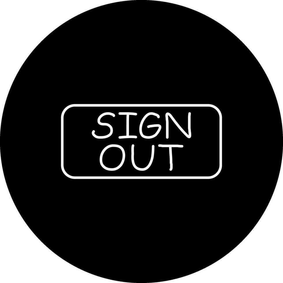 Sign Out Slim Button Custom Flat Design Element vector