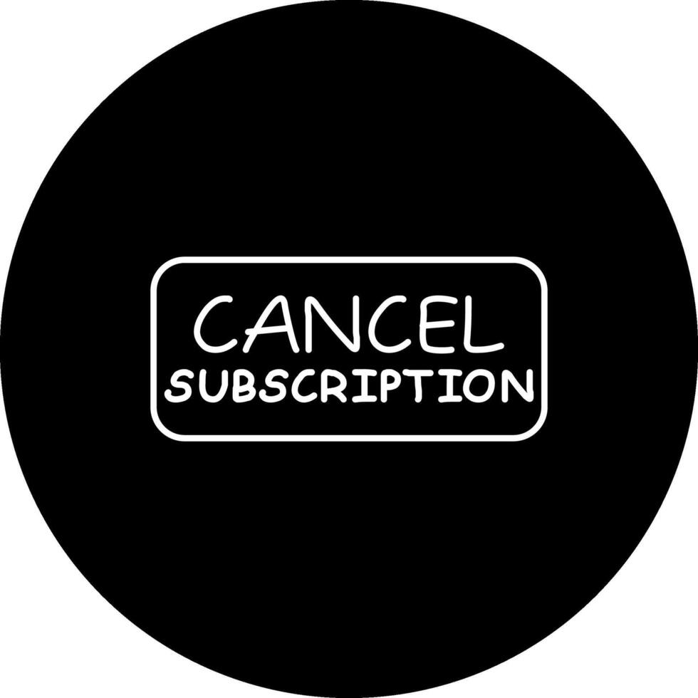 Cancel Subscription Slim Button Elegant Digital Art Object vector