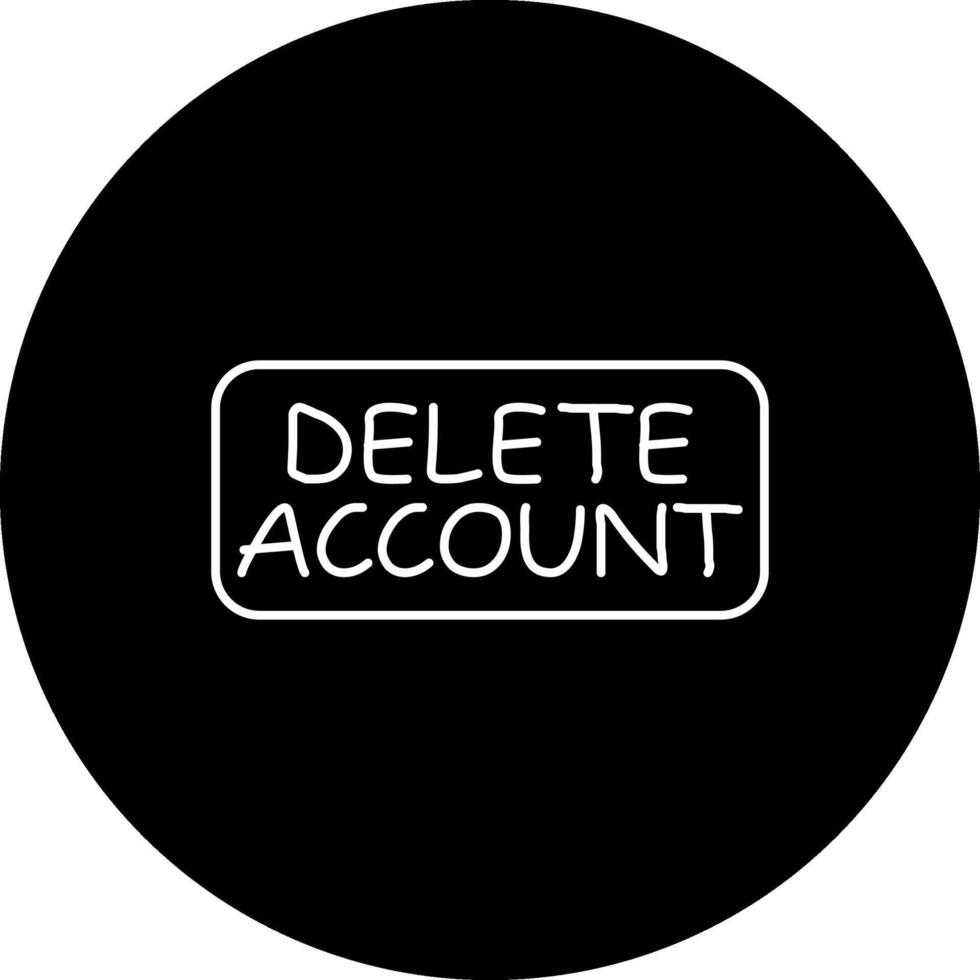 Delete Account Slim Button Elegant Flat Feature vector