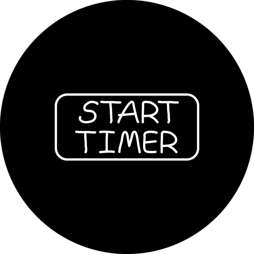 Start Timer Slim Button Elegant Flat Feature vector