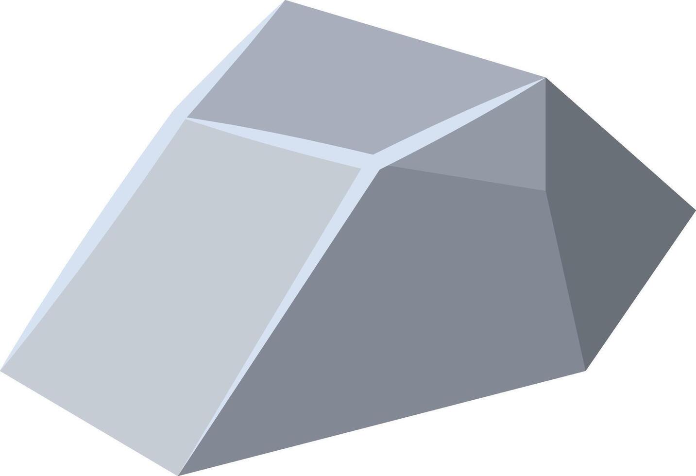 Gray geometric polygon shape with angular facets vector
