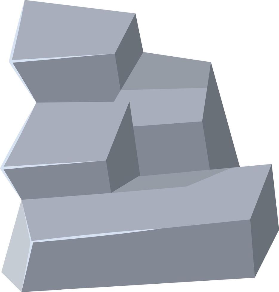 Gray angular rocks stacking creating abstract formation vector