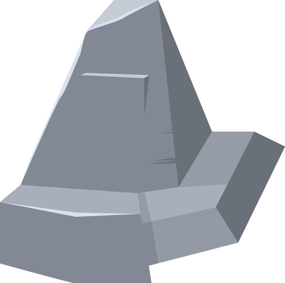 Gray angular rock boulder stone illustration vector