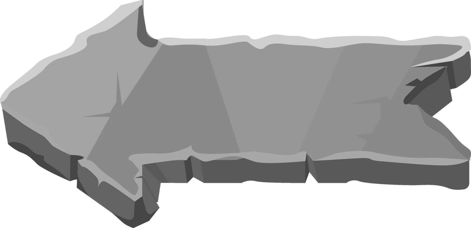 Stone arrow pointer left direction symbol design vector