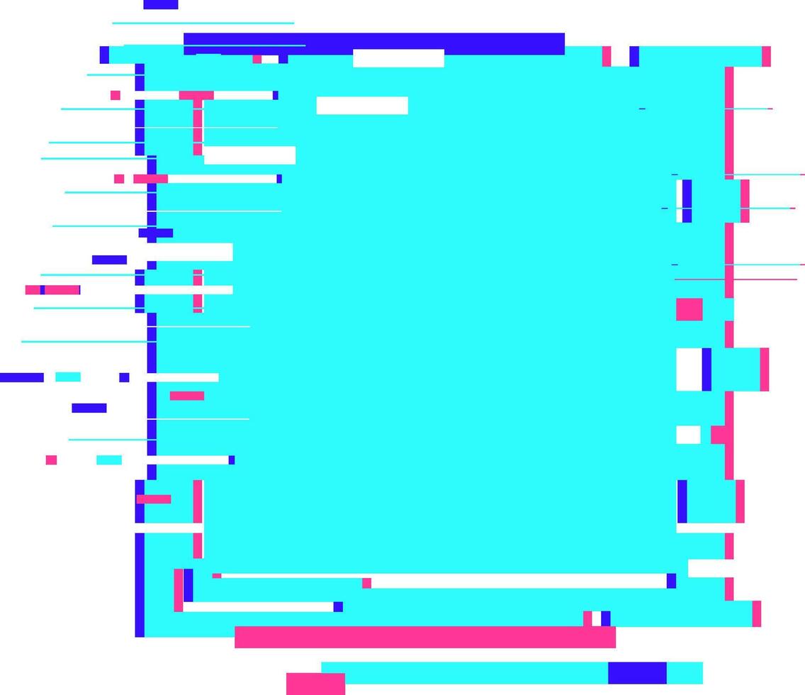 Digital data glitch abstract error frame with space vector