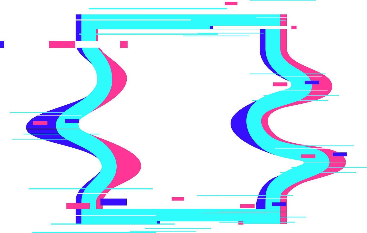 Glitch art frame representing digital distortion and error vector