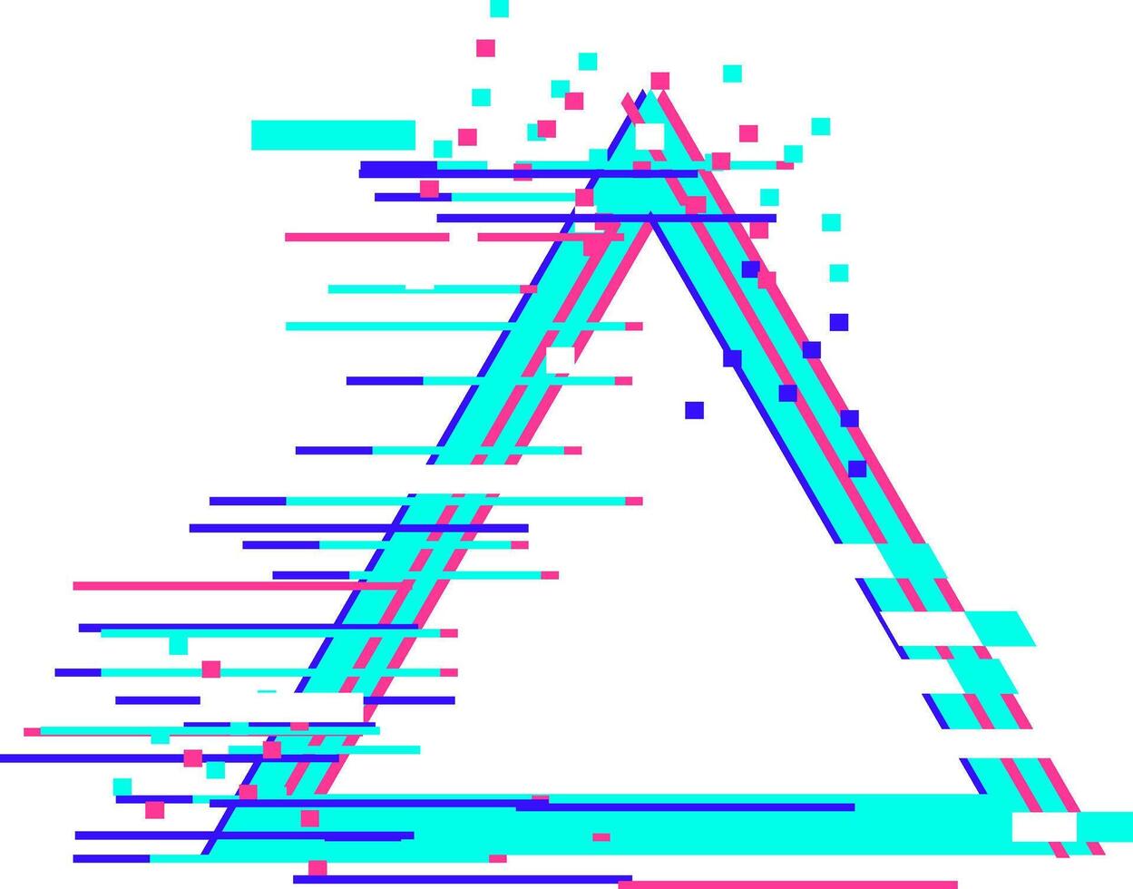 Digital data glitch abstract triangle background graphic vector