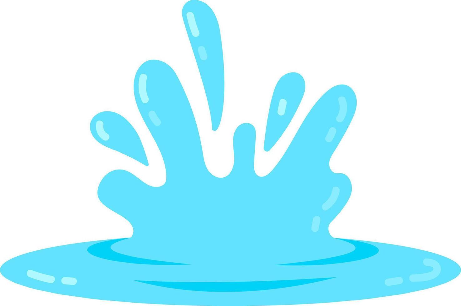 Blue liquid splash creating ripple on surface vector