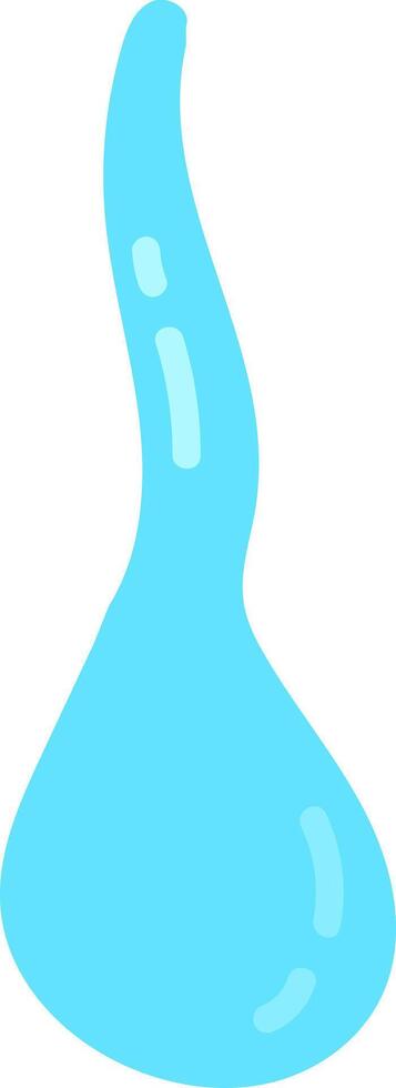 Blue flowing liquid drop or evolving blob illustration vector