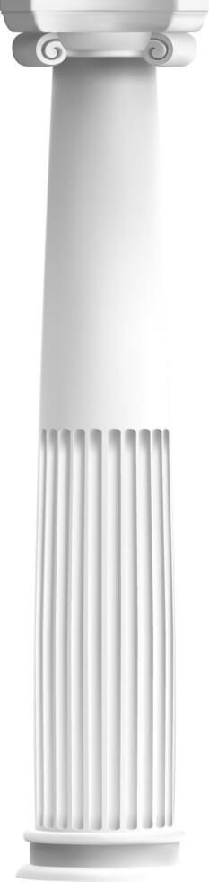 White Ionic marble column supporting classic architecture vector