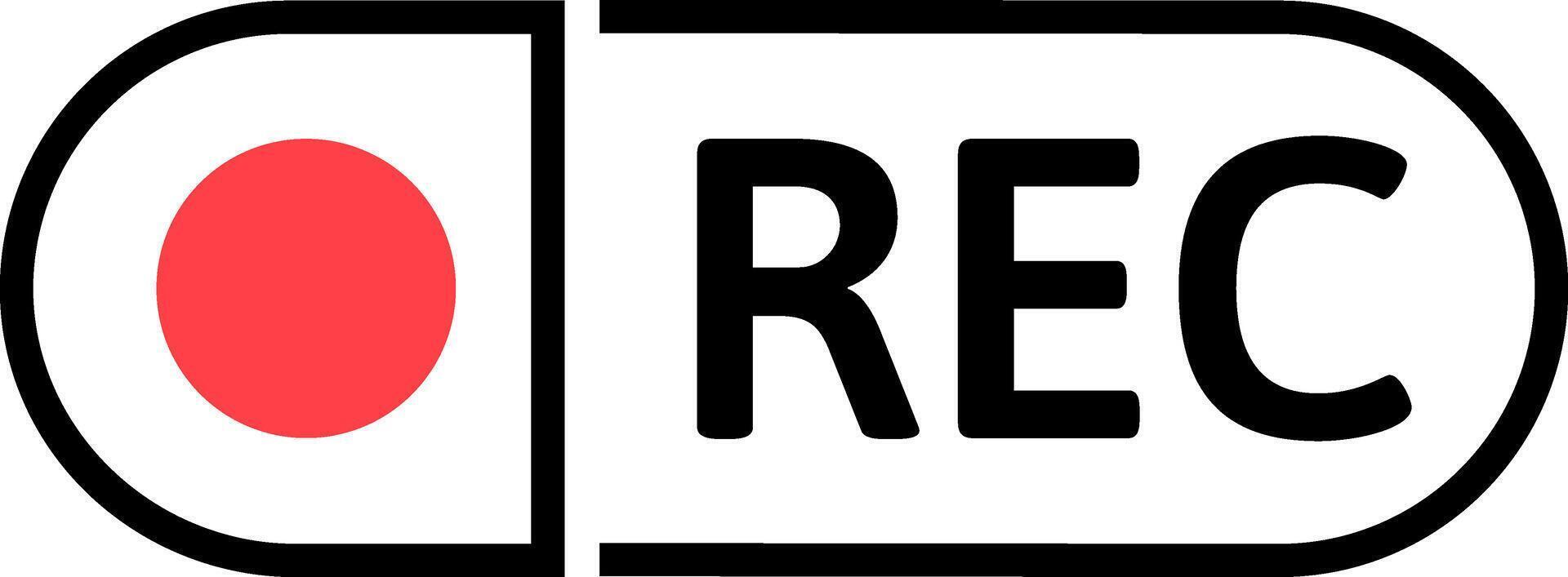 Recording in progress symbol for applications vector