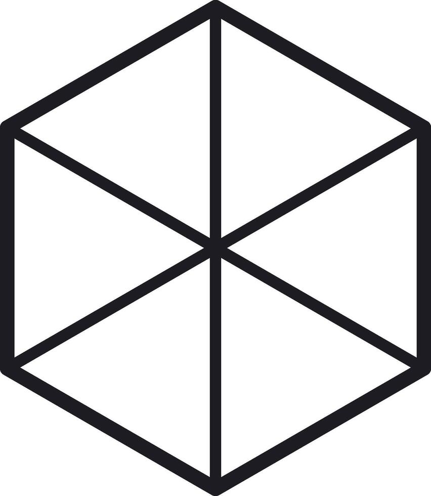 Geometric hexagon shape creating optical illusion vector