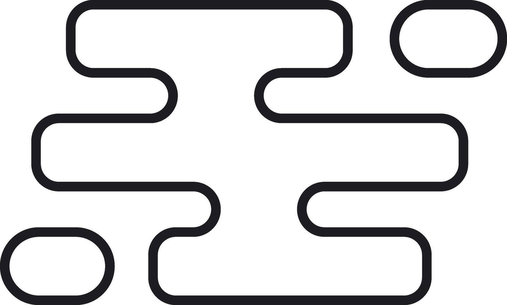 Abstract black lines forming minimalist pathway shape design vector