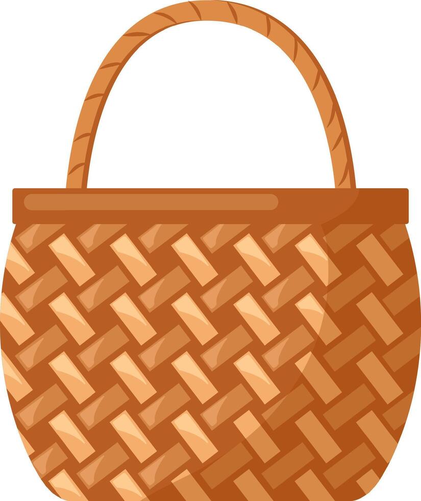 Wicker basket icon creating empty container symbol vector
