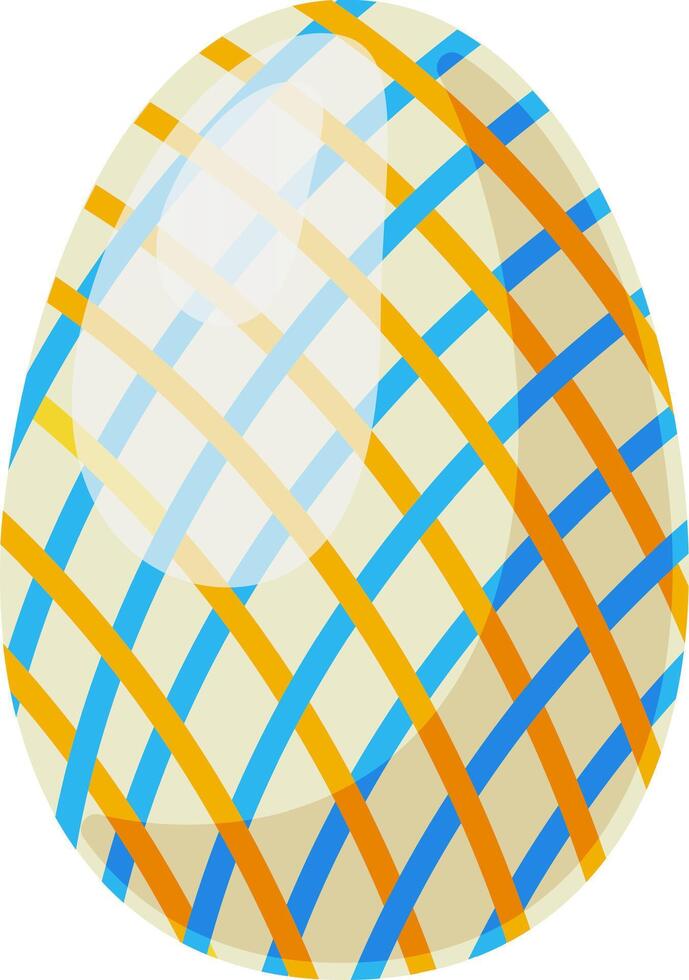 Easter egg illustration displaying stripes and geometric pattern vector