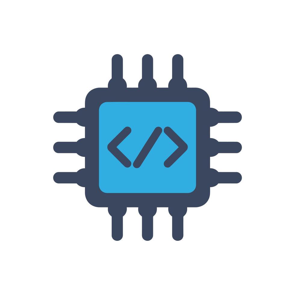 un computadora procesador icono con el palabra css vector