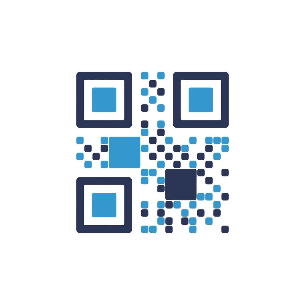 un qr código es mostrado en un blanco antecedentes vector