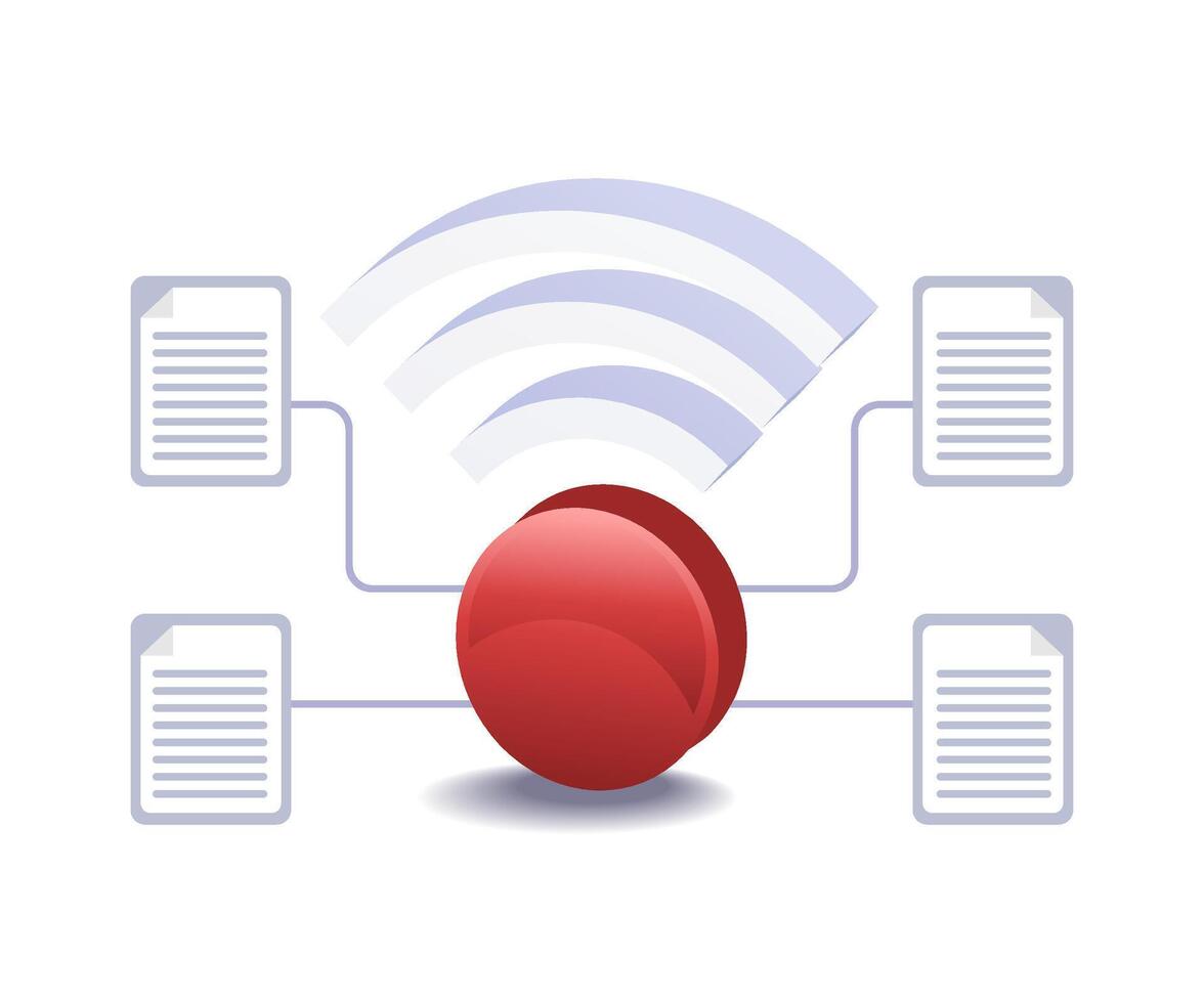 wireless wifi signal with digital data network illustration vector