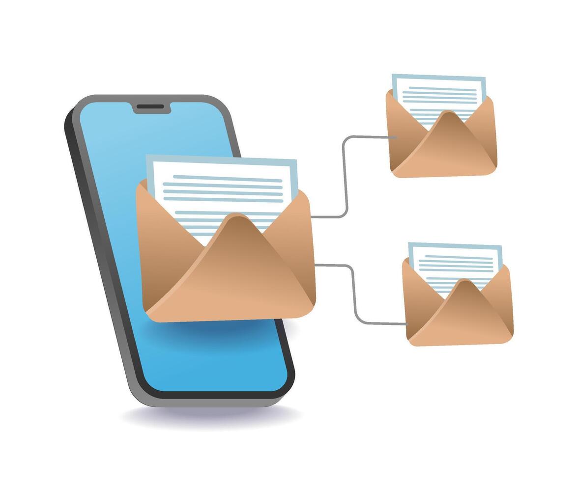 smartphone email symbol representing digital communication and mobile messaging vector