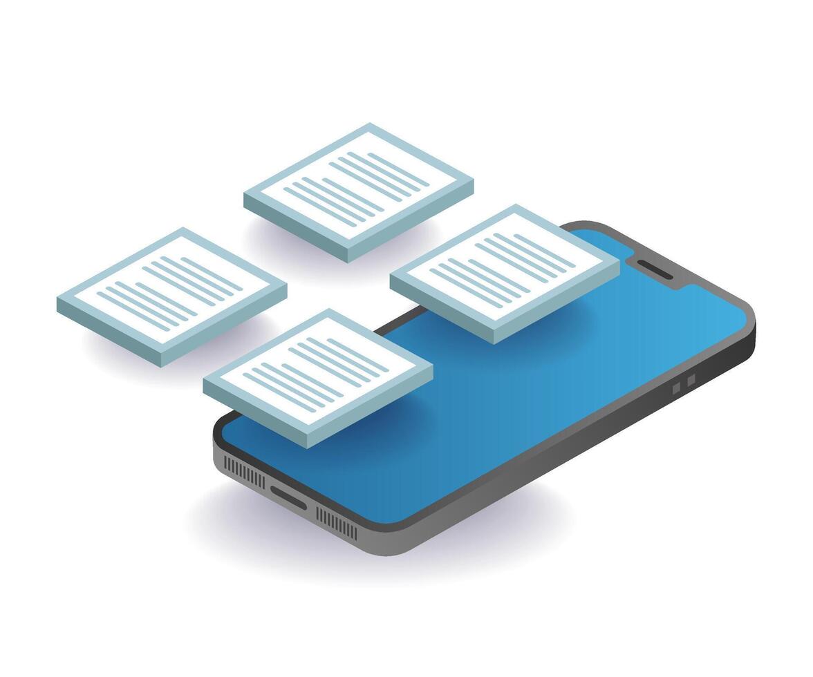 smartphone data symbol representing mobile technology and digital connection vector