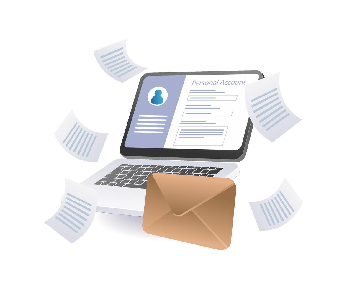 secure login for personal computer data account vector