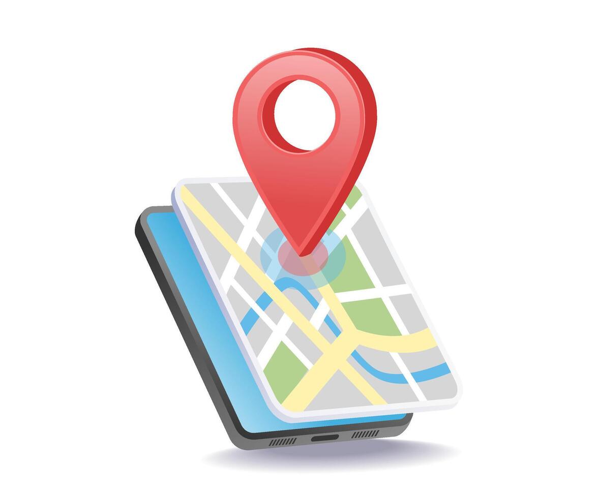 Smartphone Map Technology App Advanced GPS and Navigation Solutions vector