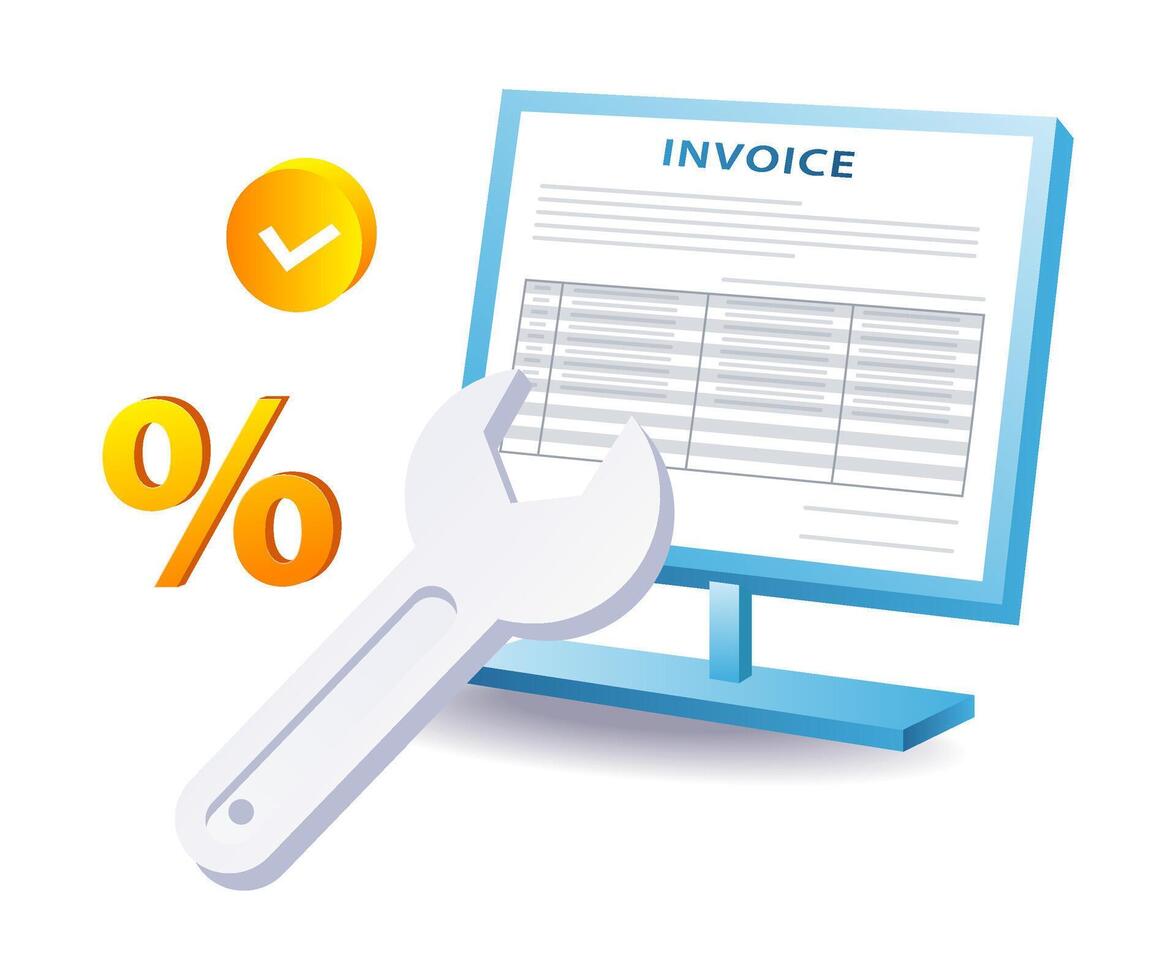 invoice configuration and data management for business accounting solutions vector