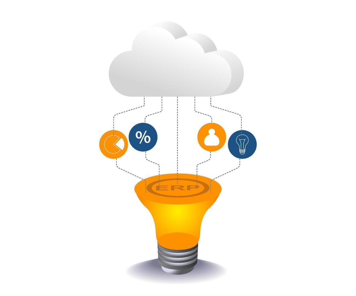 erp software cloud server for modern business solutions vector