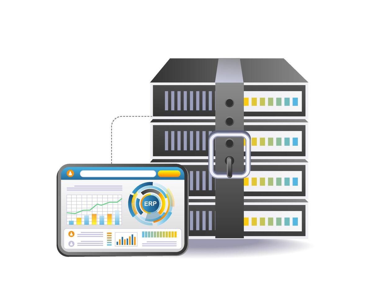 enterprise resource planning server with data analysis vector