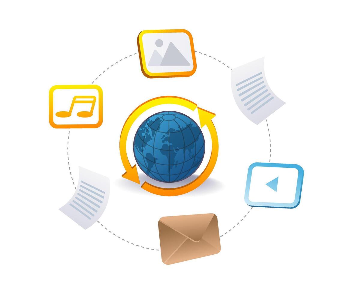digital data for global internet connectivity vector