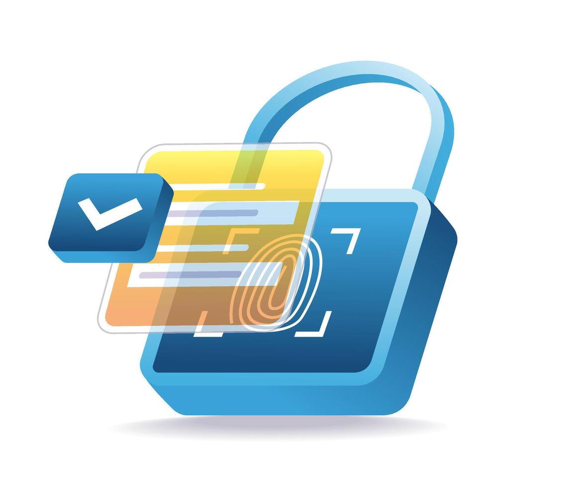 cyber security concept with padlock symbol for data protection vector