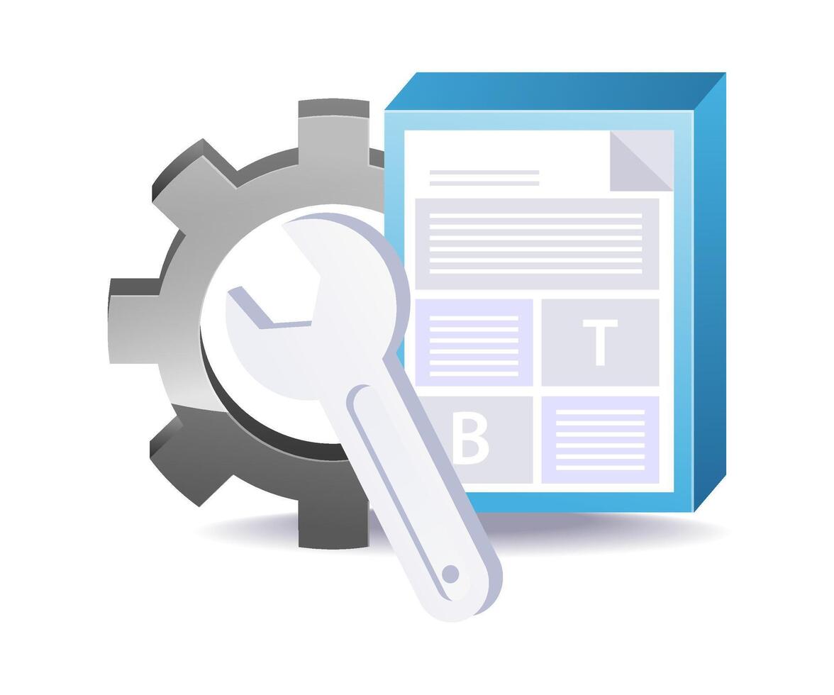 content creation process with digital article data and web publishing tools vector