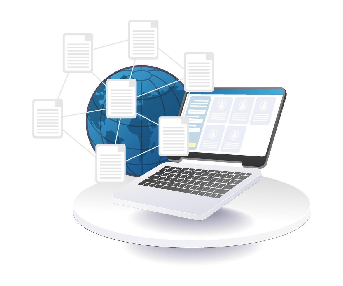 Computer data network technology vector