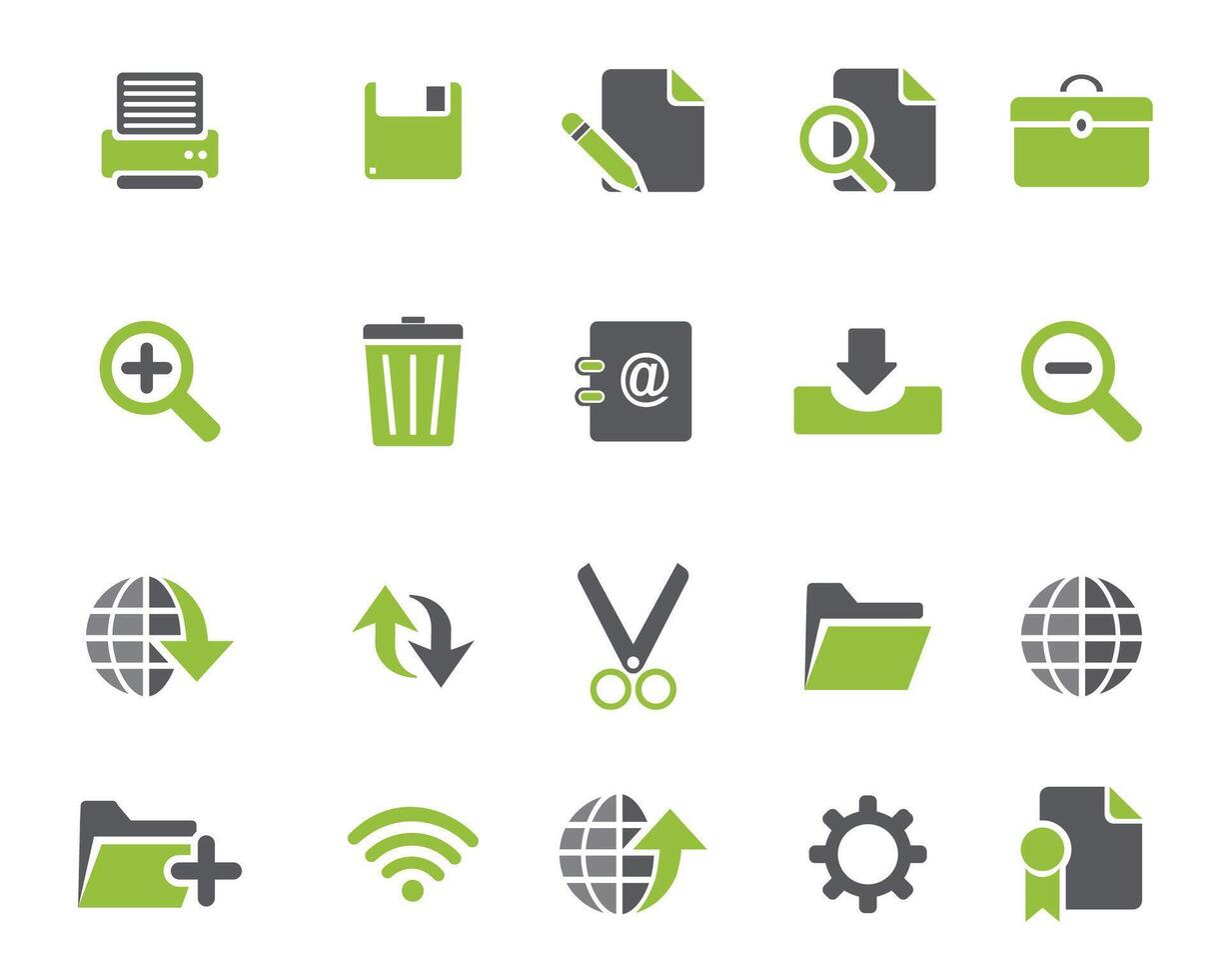 Grey and light green Web icon set , web and graphic icons for web computer and mobile vector