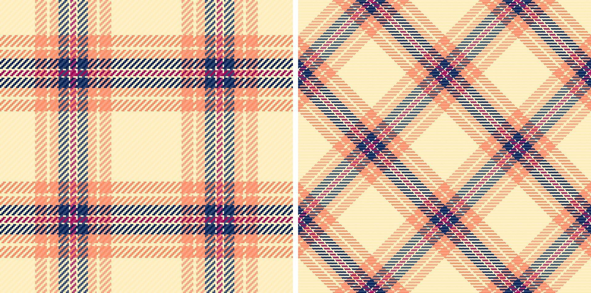 Check fabric tartan of texture plaid textile with a pattern seamless background . Set in sunset colors. Elegant tablecloths for special occasions. vector