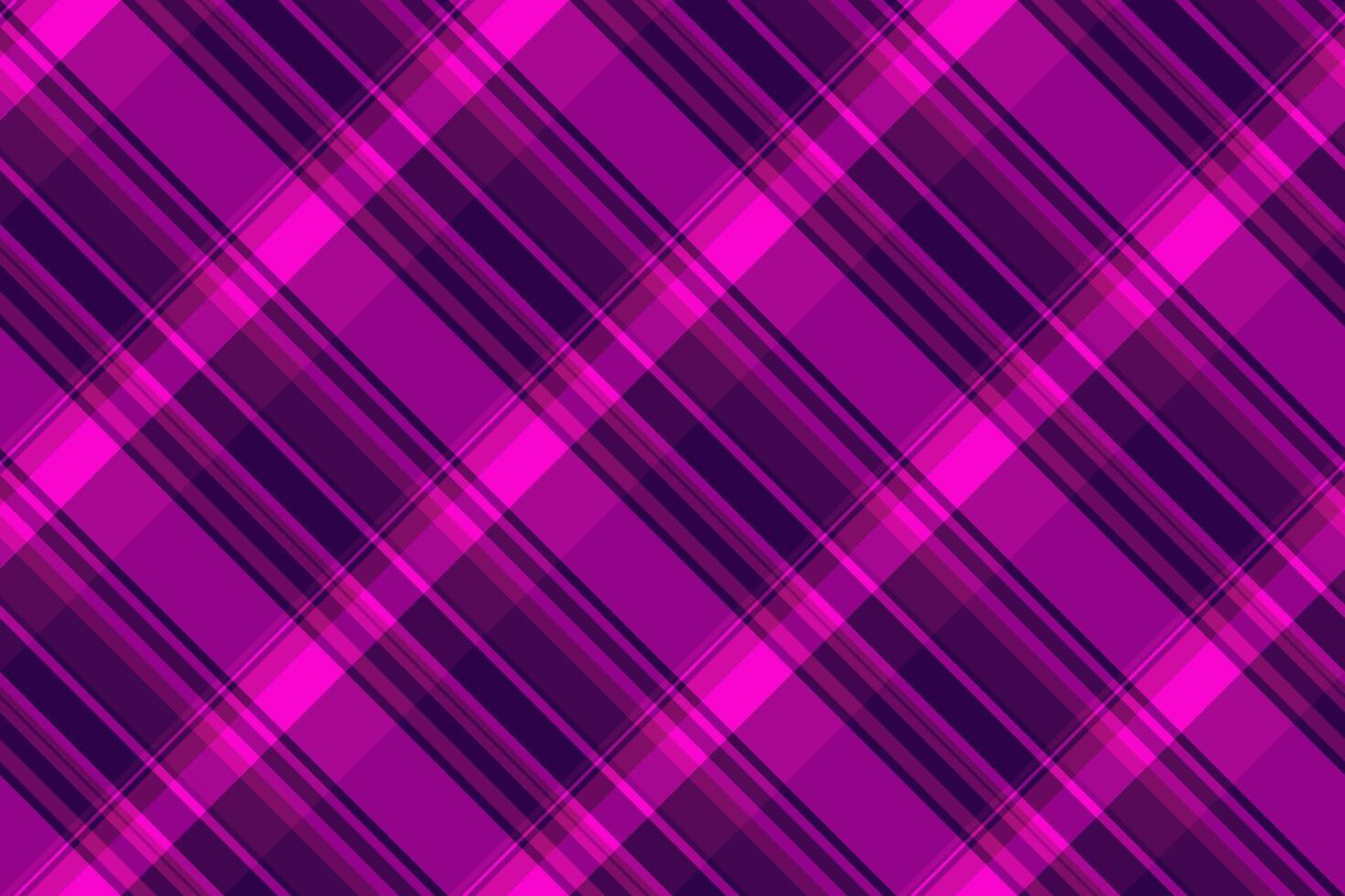 Spring tartan plaid pattern, row check background texture. Halftone seamless textile fabric in magenta and purple colors. vector
