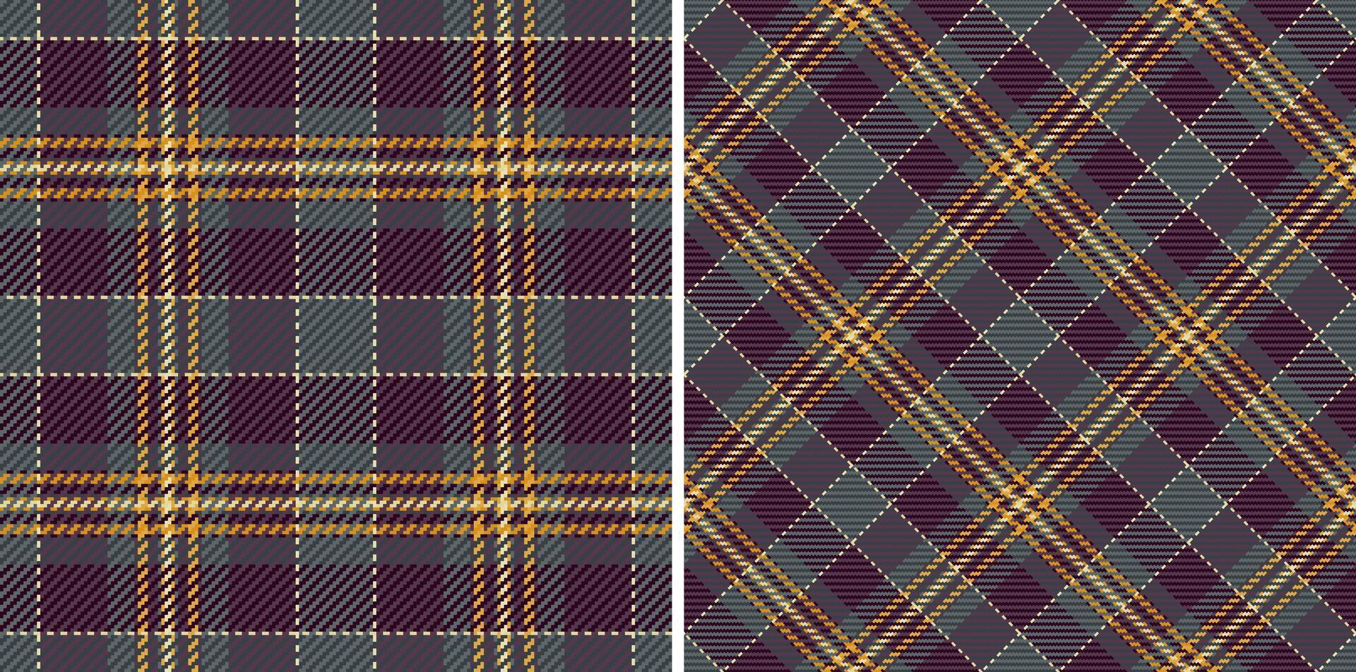 Seamless textile plaid of texture check with a fabric pattern background tartan. Set in dark colors for unique birthday card designs. vector