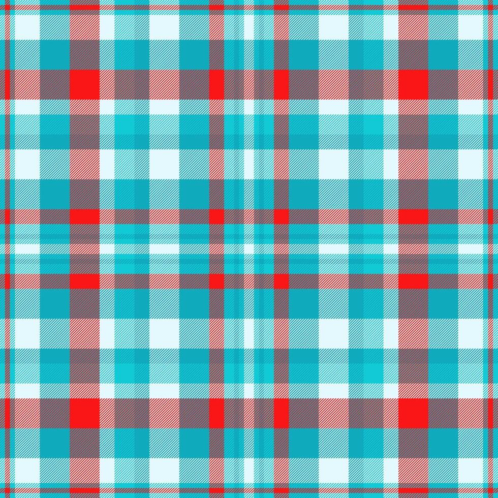 Print background fabric check, template pattern textile . Furry plaid seamless tartan texture in cyan and light colors. vector