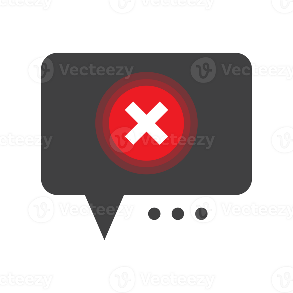 Modern Flat Style Error Message Notification Bubble Interface Element Icon png