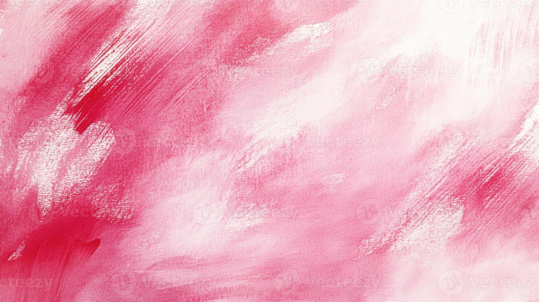 Abstract painting of blended crimson and white hues, showing dynamic brushstrokes creating a soft, cloudy effect with variations in color intensity and texture photo