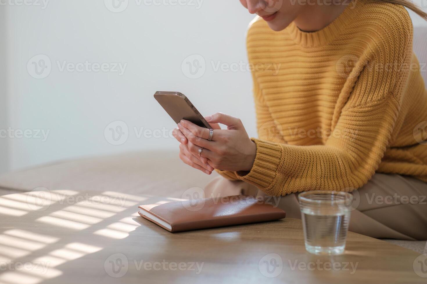 A business woman completes KYC using an online banking program in order to open a digital savings account. The definition of cyber security photo