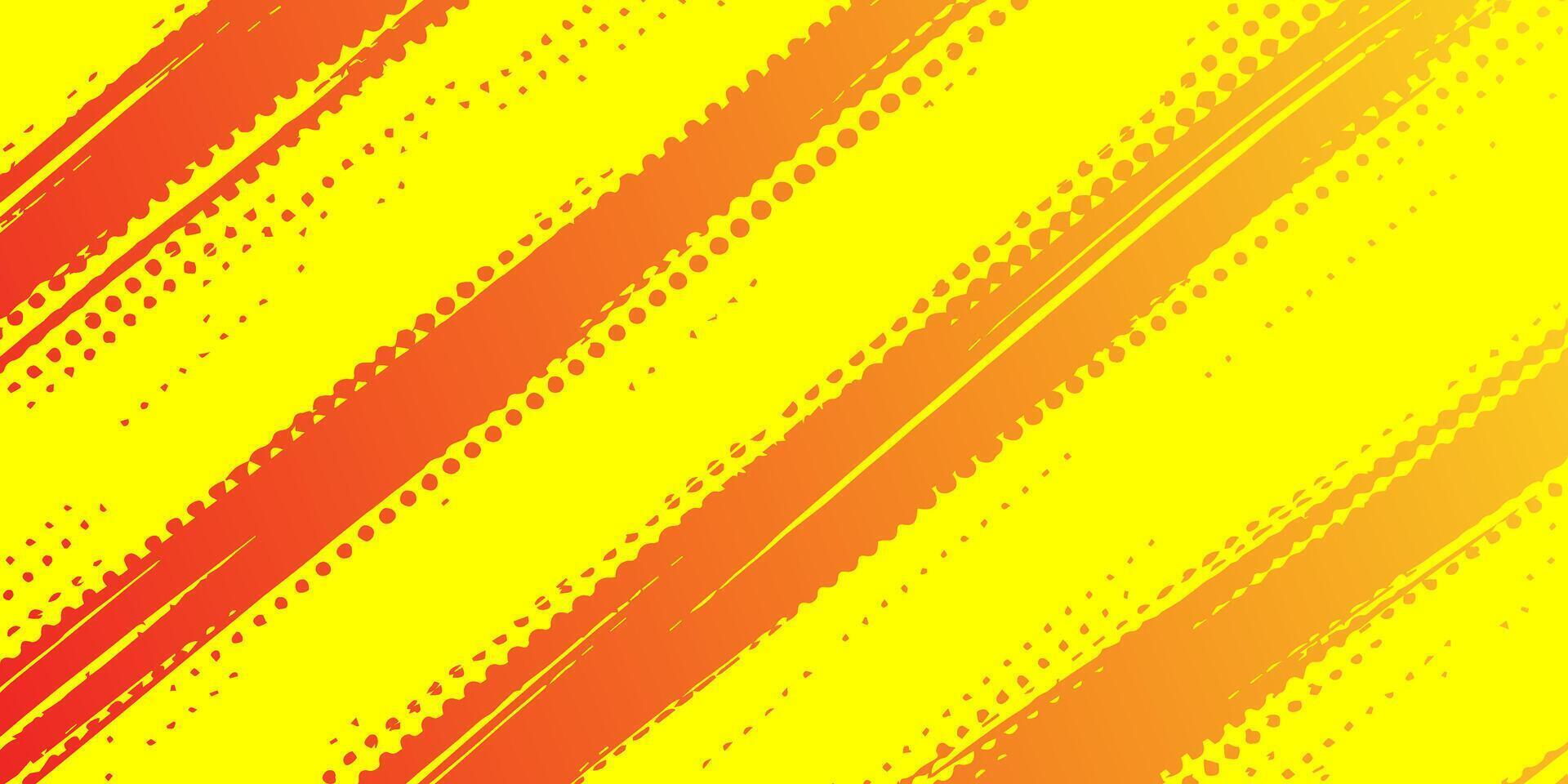 Dynamic Yellow and Orange Halftone Pattern with Diagonal Lines. vector