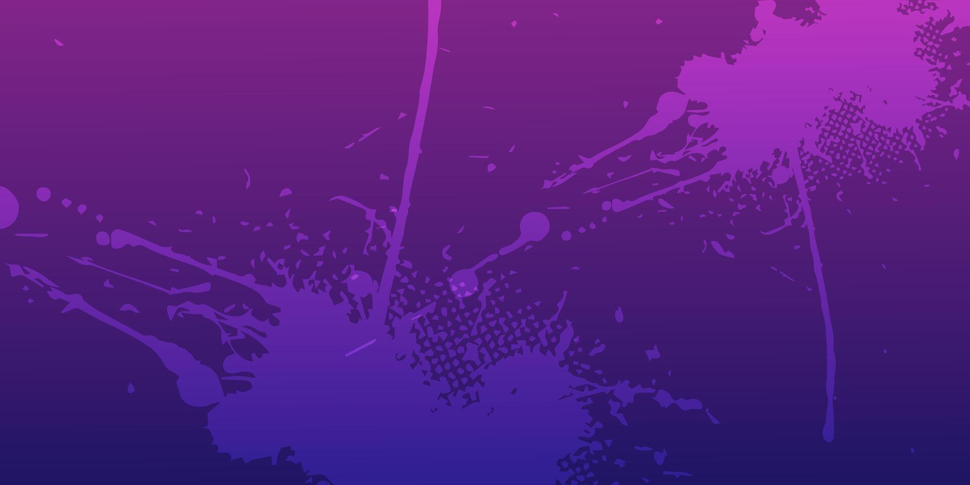 Abstract Purple Ink Splatter Design with Halftone Texture and Gradient. vector
