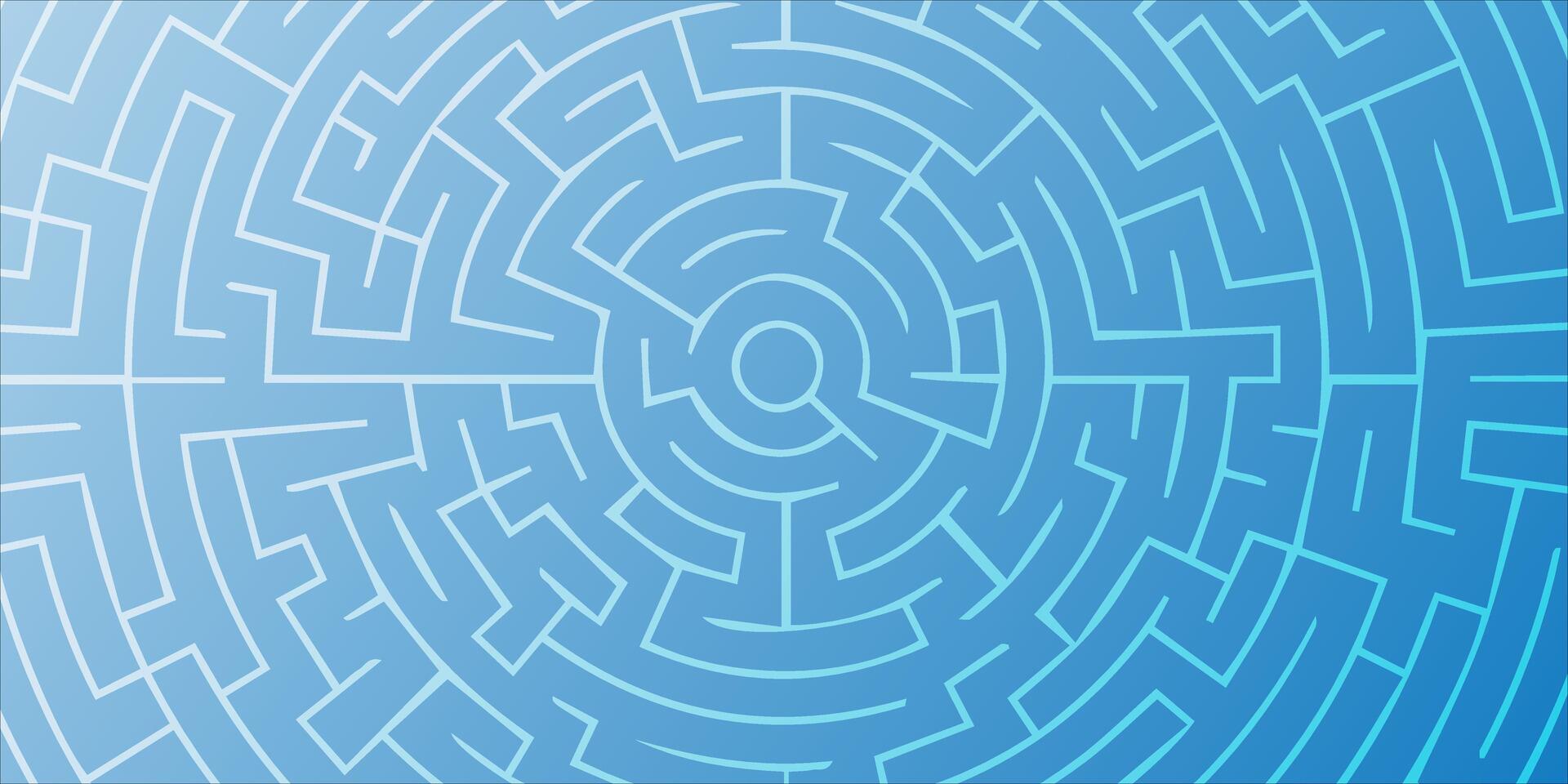 intrincado azul laberinto modelo con circular y angular caminos. vector