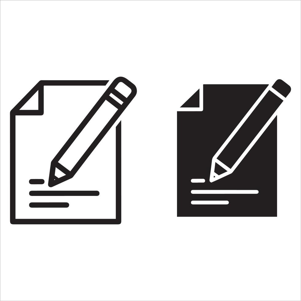 Two icon styles representing editing writing and document creation concepts clearly vector