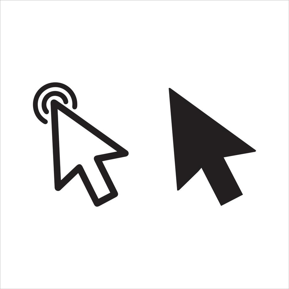 Digital cursor icons two pointer arrow shapes for computer interaction and web design vector